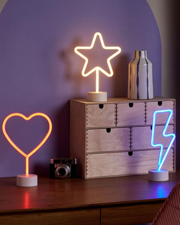 Produktbild Beliani Neonlicht LED Dekofigur mehrfarbig 3er Set FLORETTA (320 lm)