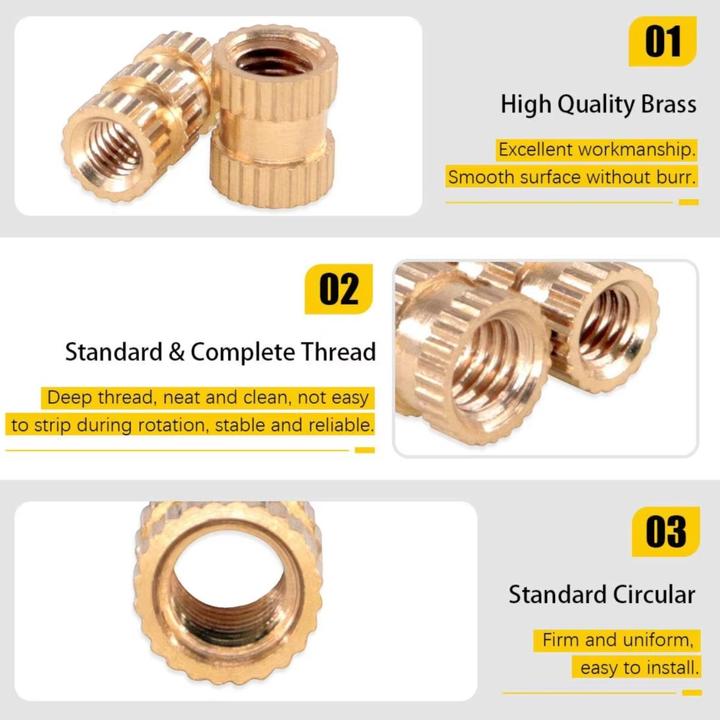 Actual product image Purecrea Threaded inserts Brass insert set 220 pieces