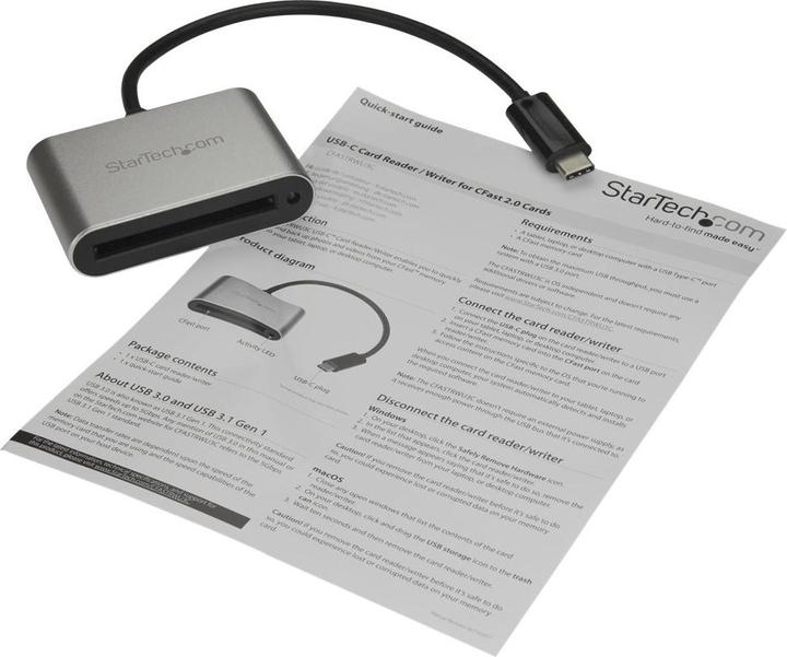 Produktbild StarTech USB 3.0 Kartenleser für CFast 2.0 Karten - USB-C - USB Powered - UASP (USB-C 3.0)