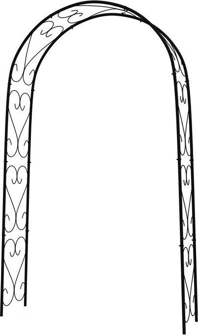 Produktbild Swisshandel24 Rosenbogen Torbogen, Stahl 125x37x230 cm Gartenbogen für Kletterpflanzen Schwarz (125 cm, 37 cm)