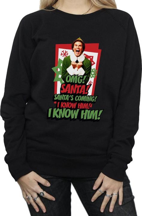 Actual product image Elf Womens/Ladies OMG Santa Sweatshirt (XXL)
