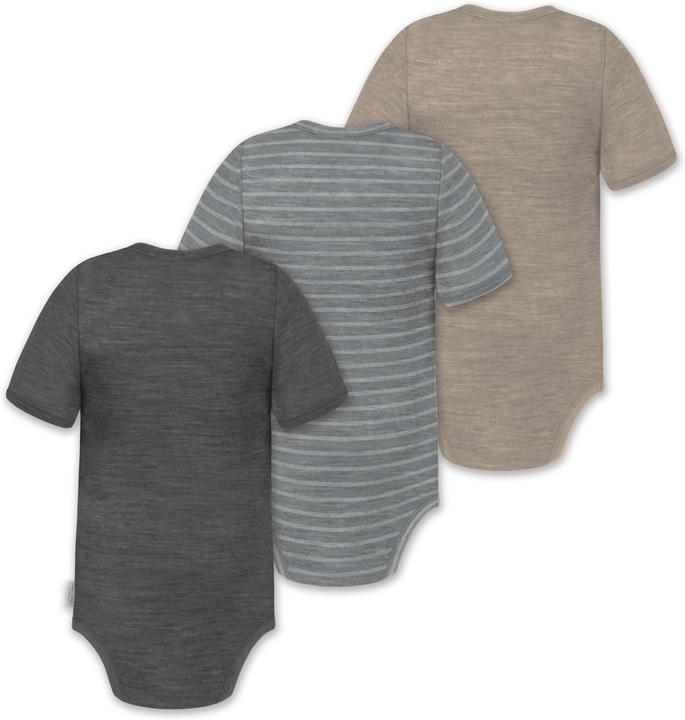 Immagine prodotto Normani Set di 3 body baby merino a maniche corte "Tihoi" - 9319 (80)