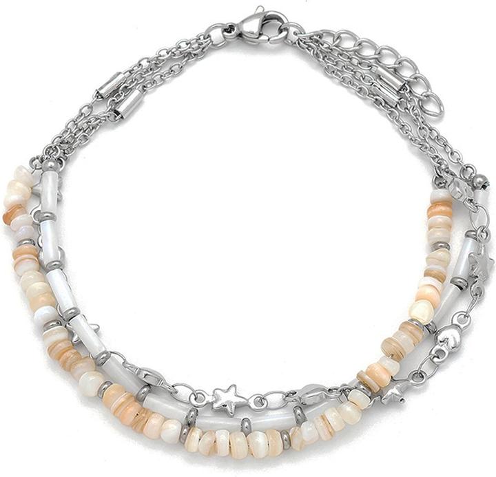 Image du produit Leyda Bracelet nacre acier inoxydable (19.50 cm, Pierres, Acier inoxydable)