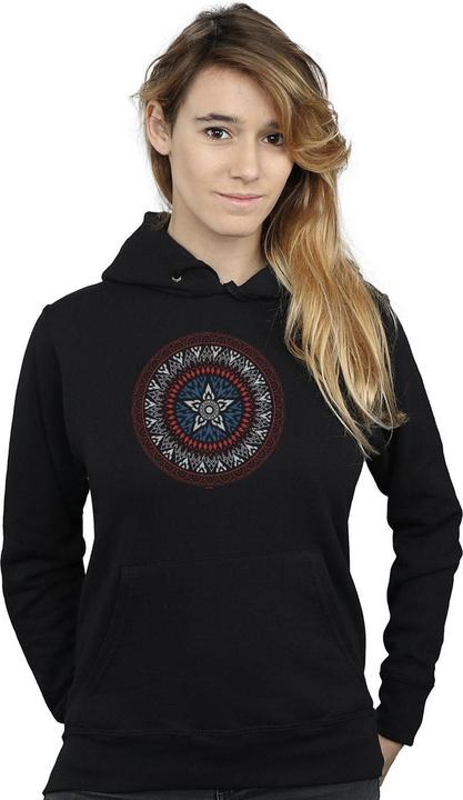 Actual product image Womens/Ladies Captain America Ornamental Shield Hoodie (XL)