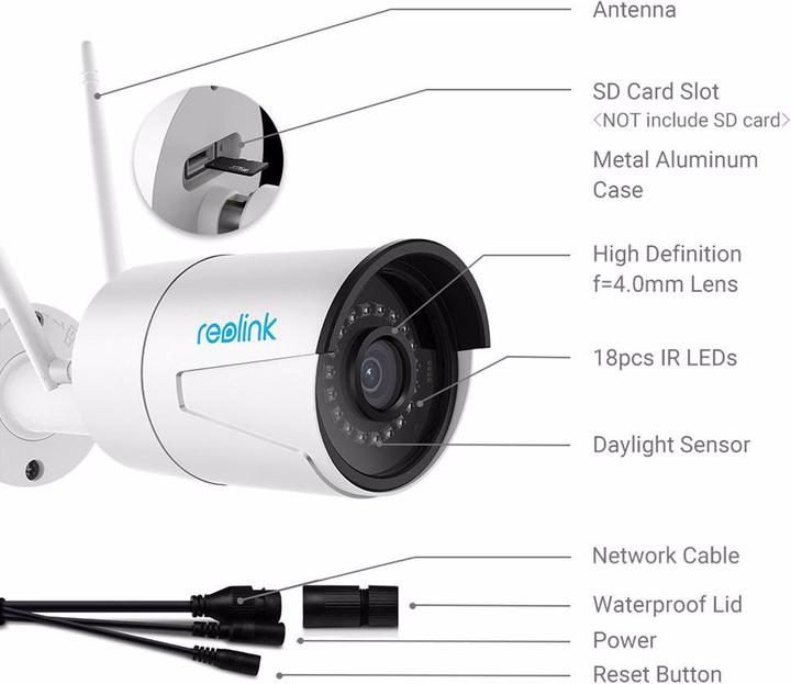 Actual product image Reolink RLC-410W 4MP Bullet IP Camera (2560 x 1440 Pixels)