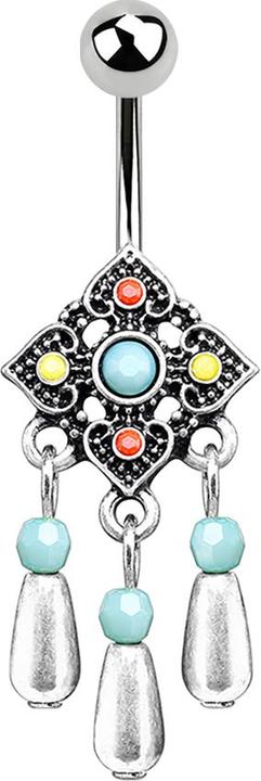 Immagine prodotto Star Piercing Quadrato tribale in argento a forma di banana con ciondolo (Ottone, Acciaio chirurgico 316L)