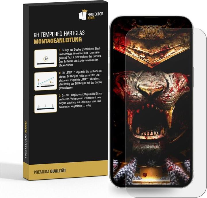 Actual product image Protectorking 3x real tempered 9H armoured glass 3D CLEAR (3 Piece, Apple iPhone 13)