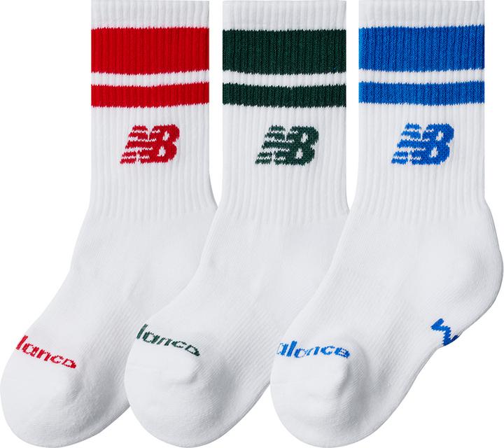 Image du produit New Balance Kids Everyday Stripe Midcalf 3 Pack (Lot de 3, L)