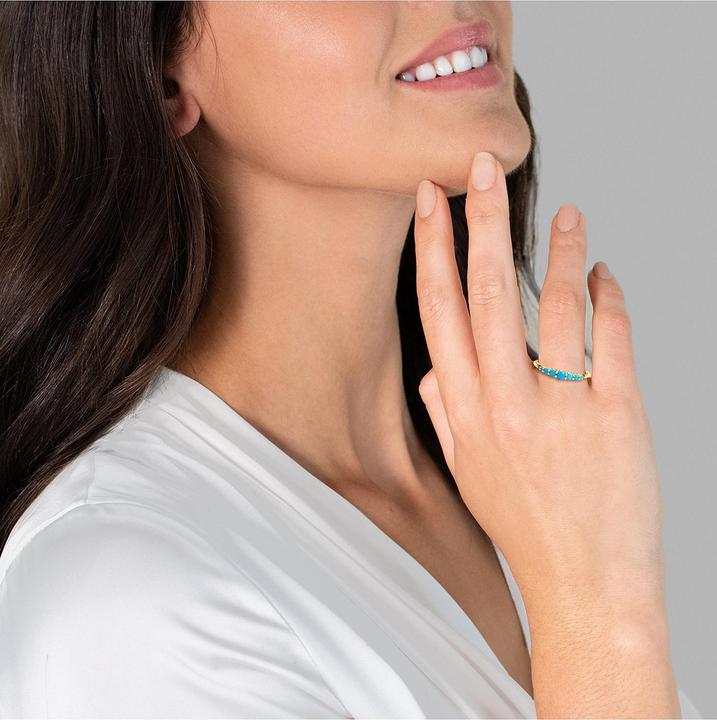 Image du produit Glanzstücke München Femmes argent sterling turquoise (rec.) or jaune - 28693 (54, Argent 925)