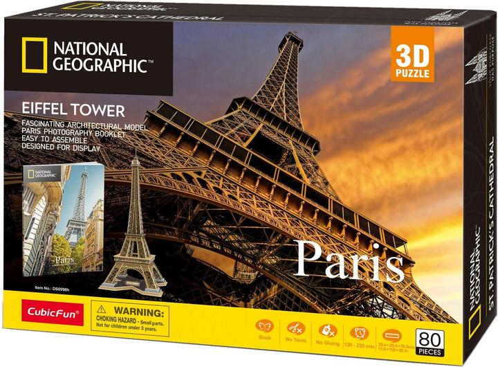 Immagine prodotto Cubicfun Torre Eiffel 3D Puzzle 80 pezzi Edifici (80 pezzi)