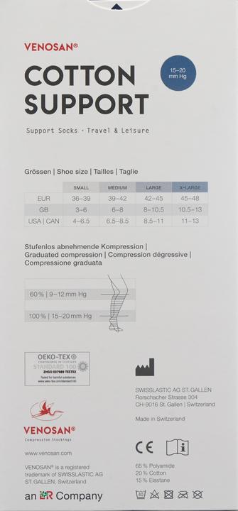 Produktbild Venosan COTTON SUPPORT Socks A-D S black (S)