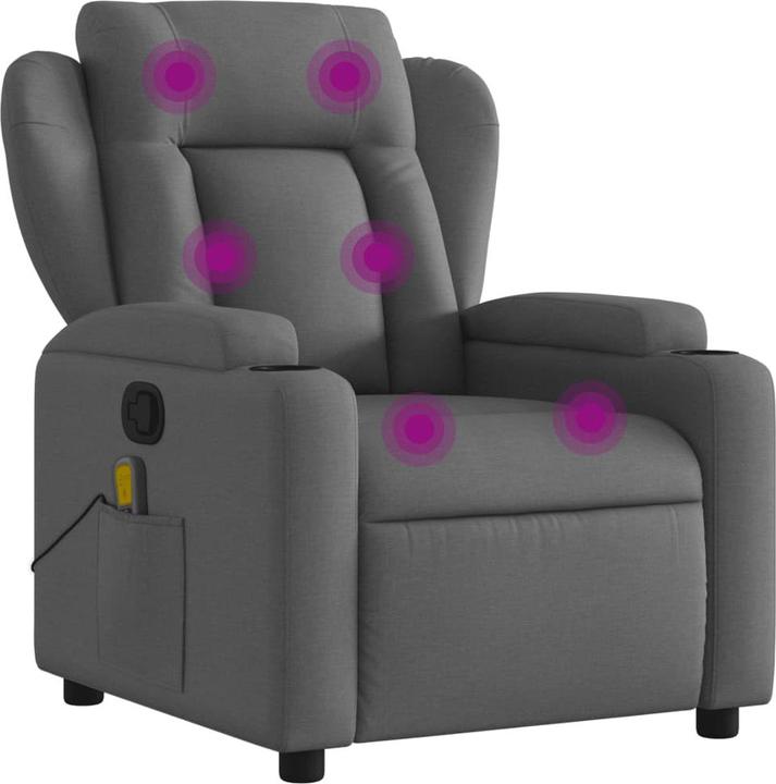 Image du produit VidaXL Fauteuil de massage gris foncé Tissu,Couleur : gris foncé,Matériaux