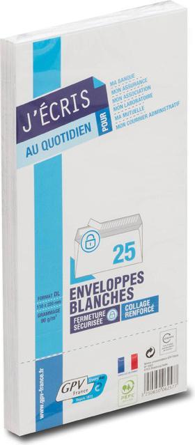 Actual product image GPV Envelopes, DL, 110 x 220 mm, white, without window (110 x 220 mm, 25 x)
