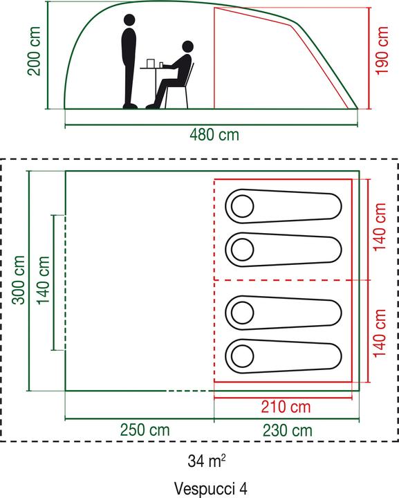 Image du produit Coleman Vespucci 4 (Tente tunnel, 18.80 kg, 4 personnes)