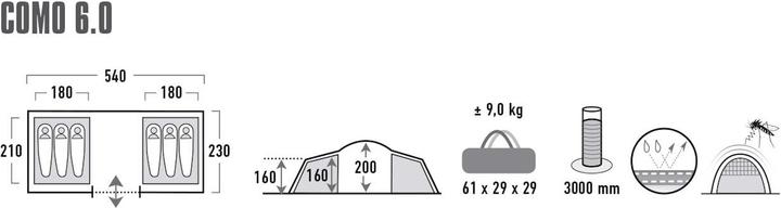 Actual product image High Peak Como 6.0 (Dome tent, 9.01 kg, 6 persons)