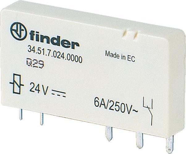 Immagine prodotto Finder Relè 1S, 6A 34.51.7.012.4310 Versione del collegamento elettrico altro, specifiche di controllo (Ingombro)