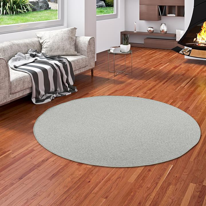 Produktbild Bentzon Natur Flachgewebe Teppich Rund in 6 Farben 4 Grössen (100 x 100 cm)