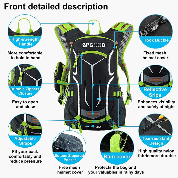 Produktbild Spgood Fahrradrucksack Grün 30L