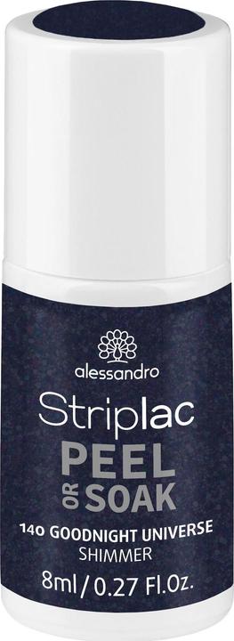 Alessandro Striplac Peel or Soak Good Night Universe 8 ml (Glitter, Grau, Schwarz, Abziehbarer Nagellack)