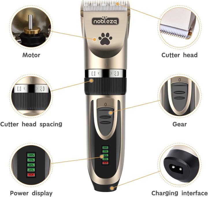 Image du produit Nobleza Set de tondeuses à poils pour animaux Grooming Clipper (Chien, Chat)