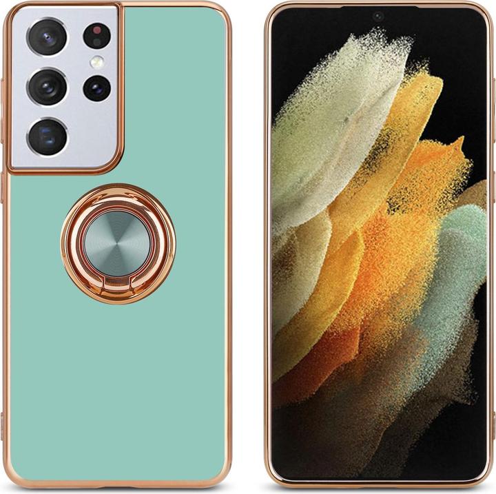 Produktbild Cadorabo Hülle für Samsung Galaxy S21 ULTRA im TPU mit Kameraschutz und Ring LM089 Style (Samsung Galaxy S21 Ultra)