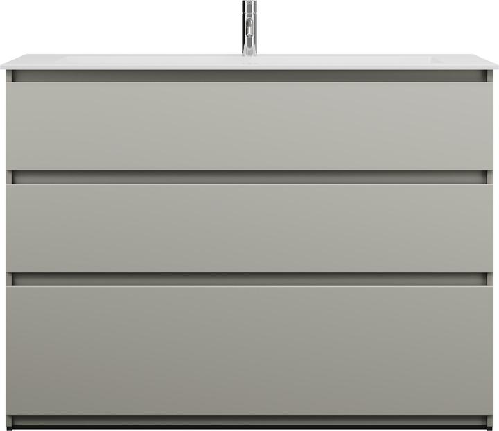 burgbad Lavabo in getto minerale Lin20 colore bianco lucido incluso mobiletto profondità 495 mm 3 c