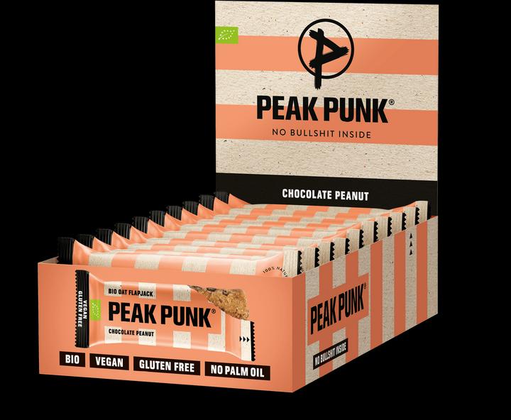 Actual product image Peak Punk Organic Oat Flapjack (Chocolate, Peanut, 12 pcs., 720 g)