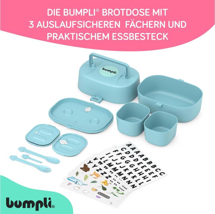 Produktbild Bumpli Lunchbox mit Sticker Set Blau