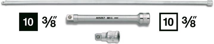Immagine prodotto HAZET Prolunga 8821-6 ∙ Attacco quadro, cavo, 10 mm (3/8 di pollice) ∙ Attacco quadro, massiccio, 1…