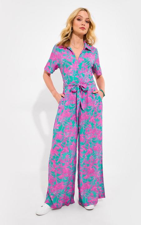 Produktbild Joe Browns Collared Zip Up Tie Waist Crinkle Jumpsuit (36)