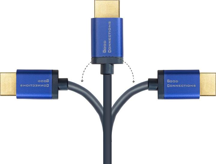 Produktbild Good Connections GC 4521-SF015B HDMI A Stk.> Stk. flex 8Ka60 Hz 1.5m blau (1.50 m, HDMI)