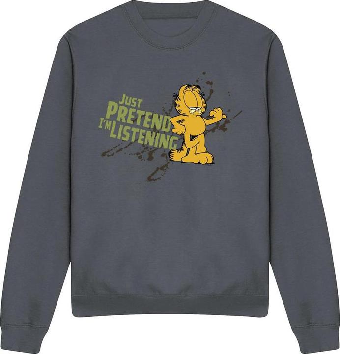Actual product image Garfield Unisex Adult Just Pretend I'm Listening Sweatshirt (M)
