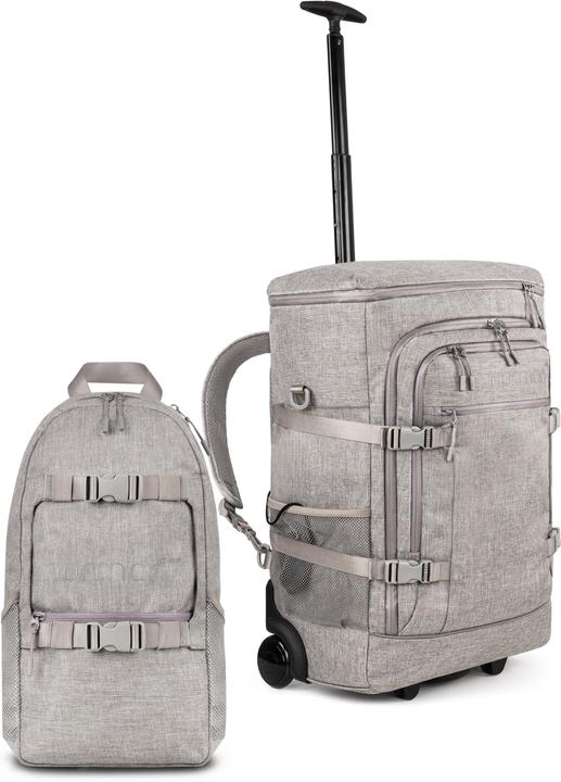 Produktbild Normani Handgepäck Rucksack mit Trolleyfunktion + kleiner Rucksack (45 l, Handgepäck (bis 50l))