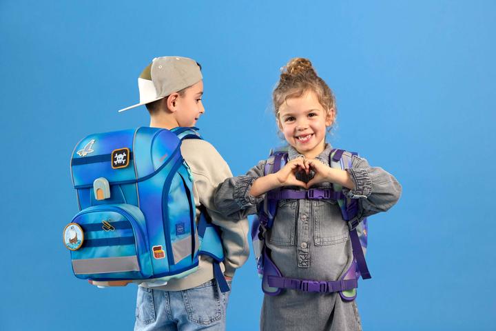 Image du produit Lässig Schulrucksack-Set Boxy, Grün / Blau (21 l)