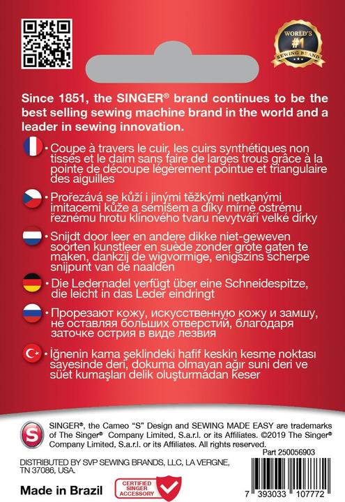 Produktbild Singer Leder Nähmaschinennadel, 100/16, 5er Pack