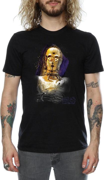 Actual product image Star Wars Mens The Last Jedi C-3PO Brushed T-Shirt (S)