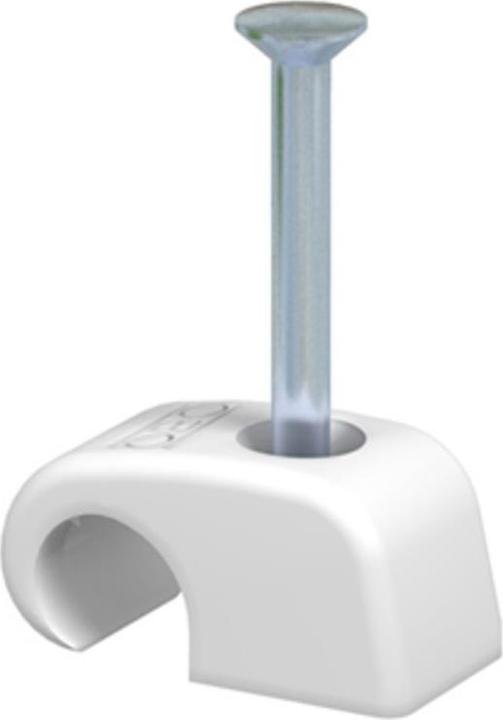 Actual product image OBO Bettermann Adhesive clip with nail, light grey, 2x35 mm, for cable-Ã˜ 7-12 mm, PU 100 pcs.