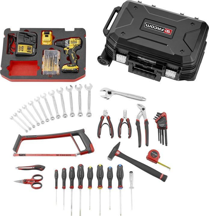 Actual product image Facom Tool box with cordless screwdriver 68 pieces (68 pieces)