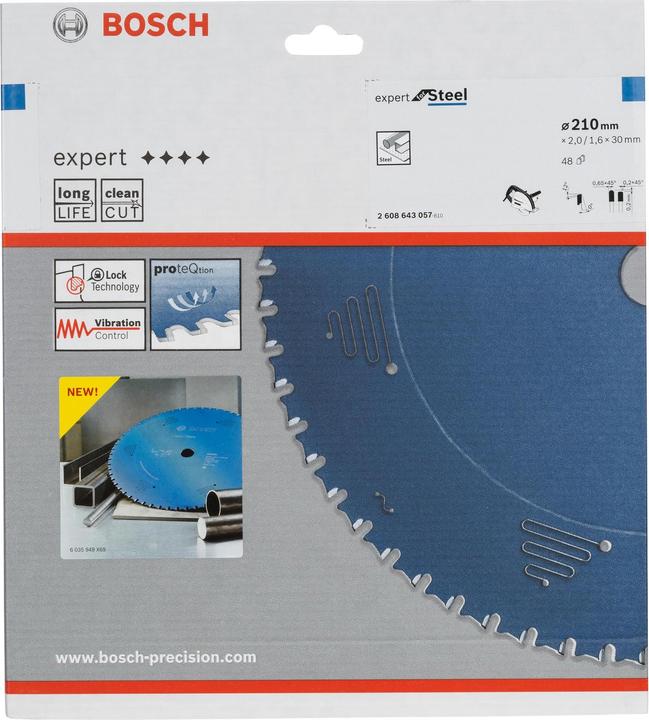 Produktbild Bosch Professional Zubehör Kreissägeblatt Expert for Steel, 210 x 30 x 2,0 mm, 48