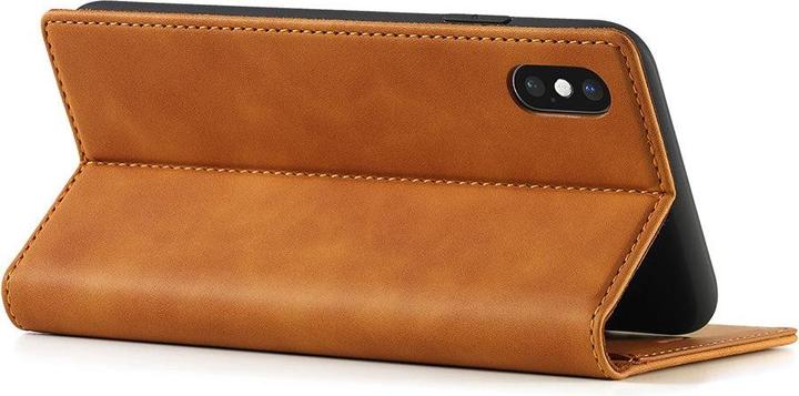 Produktbild Cover-Discount iPhone Xs / X - Stand Flip Case Hülle braun (Apple iPhone XS)
