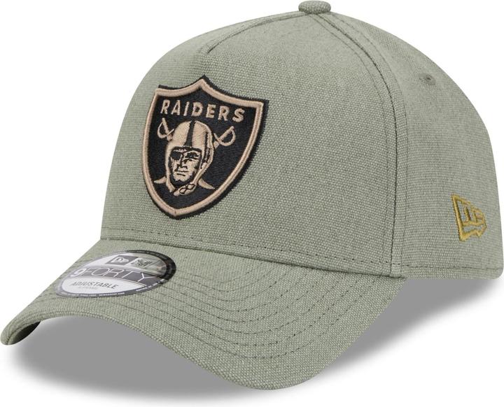 New Era A-Frame Trucker Leinen Cap - Las Vegas Raiders oliv (One Size)