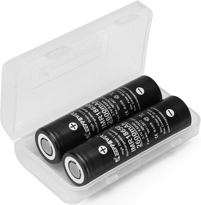 Actual product image Keeppower Battery IMR18650 Plus (US18650VTC5A) (Flat Top) incl. battery protection box (1 pcs., 18650, 2600 mAh)