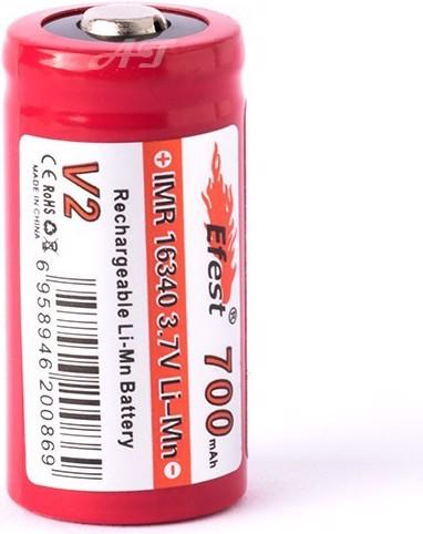 Immagine prodotto Efest Batteria IMR 16340 V2 (polo positivo sollevato) (16340, 700 mAh)