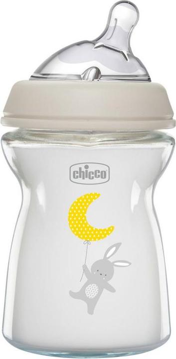 Chicco Baby Bottle NATURAL FEELING Glass Teat Silicone Slow Flow UNI 0m+