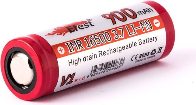 Immagine prodotto Efest Batteria IMR 16500 più polo piatto (1 pz., 16500, 900 mAh)