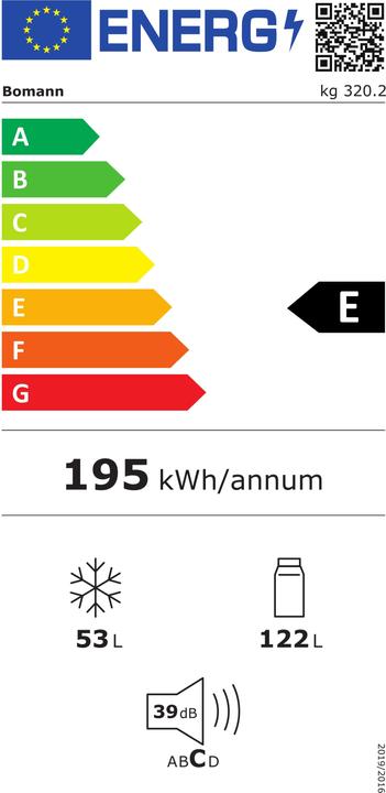 Etichetta energetica Bomann KG 320.2 ix-look (165 l)