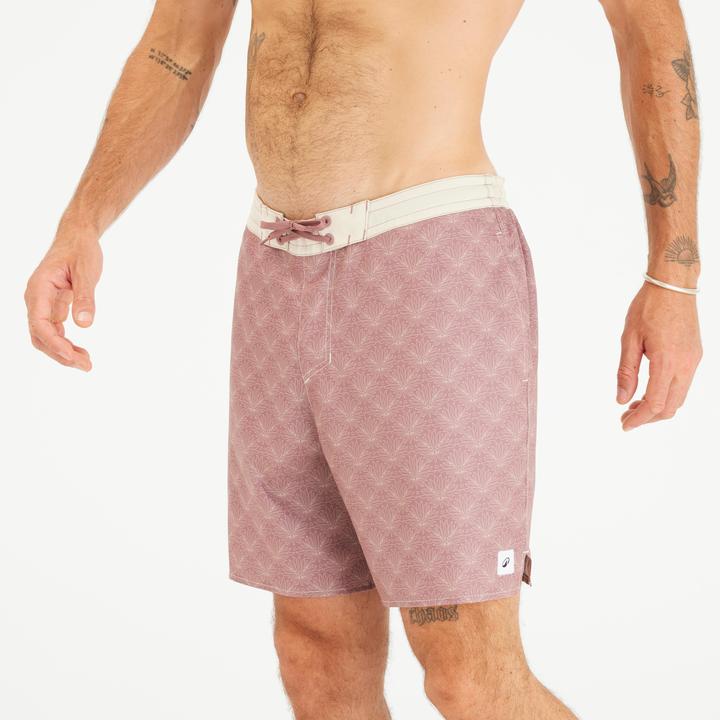 Olaian Men’s Swim Shorts Surf 100 18" Long - Palmer Mole Pink