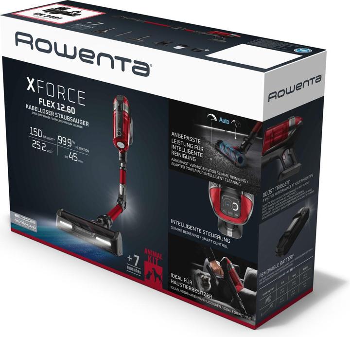 Image du produit Rowenta X-Force Flex 12.60 RH98A9WO Aspirateur à main Rouge Gris Sans sac