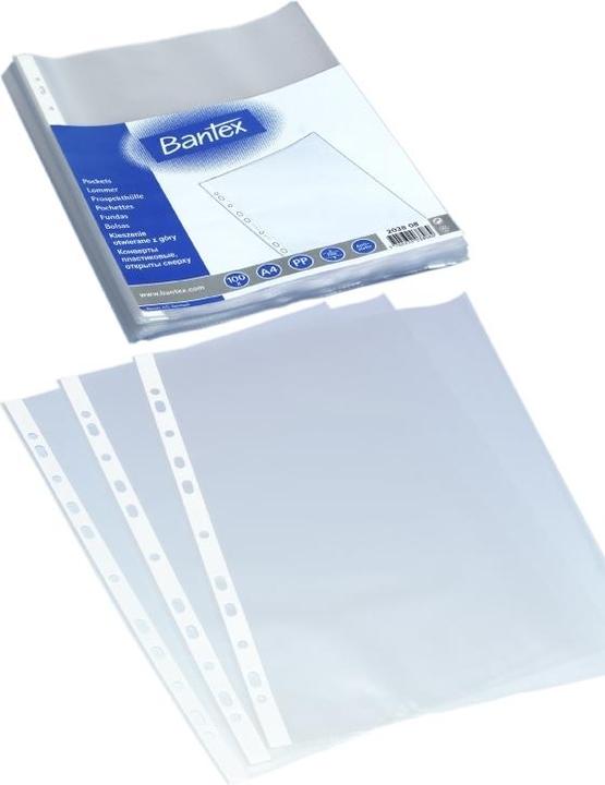 Produktbild Bantex Kunststofftasche, mit Löchern, A4, 40 µm, Packung mit 100 Stück. (A4, 100 x)