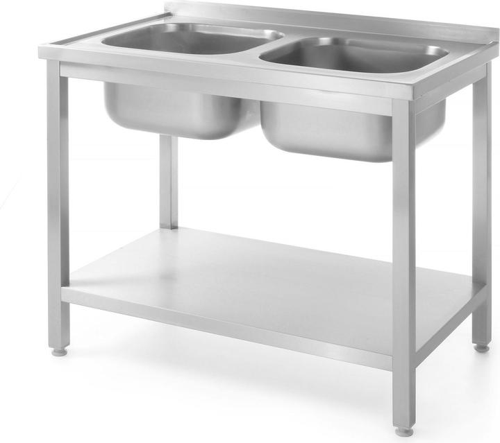 Immagine prodotto Hendi Lavello doppio con ripiano 1000x700x850 mm (70 cm, 100 cm)